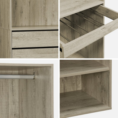sweeek - Modular dressing kit with 3 elements Modulo Natural 200x45x180 cm