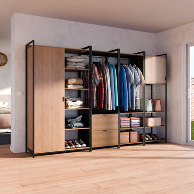 sweeek - Modular dressing kit with 4 elements Clever Black L 280 x D 48 ...