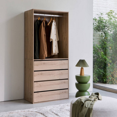 sweeek. Modular open wardrobe drawer and rail unit 80x45x180cm Modulo 4 ...