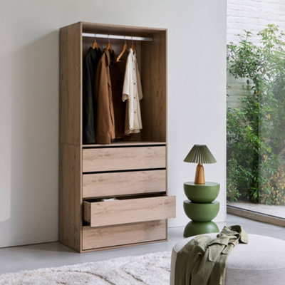 sweeek. Modular open wardrobe drawer and rail unit 80x45x180cm Modulo 4 ...