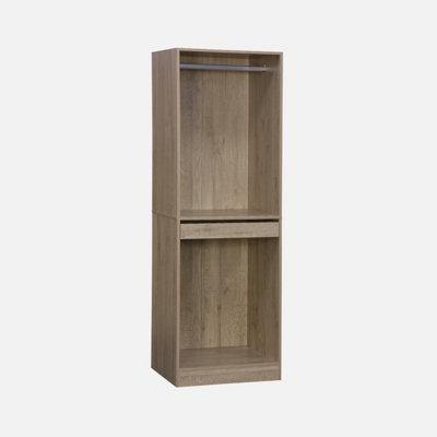 sweeek. Modular open wardrobe rail unit 60x45x180cm Modulo 1 clothes rail 1 trouser rack Natural