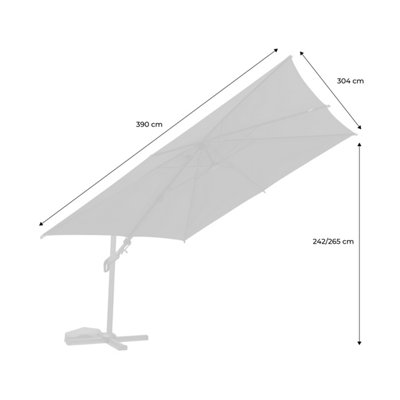 sweeek - Offset parasol ETRETAT rectangular grey 3x4m