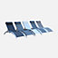 sweeek Pair of aluminium and textilene sun loungers 4 reclining positions headrest included stackable - Louisa - Anthracite