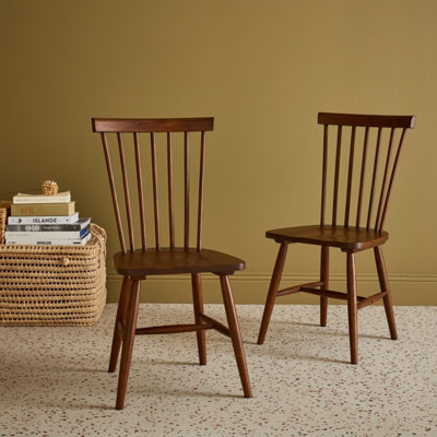 sweeek. Pair of dining room chairs in Hevea wood L49 x W44 x H90 cm ...