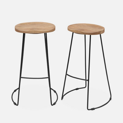 Pair of wooden bar stools new arrivals