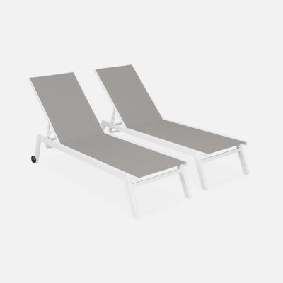 White aluminium sun discount lounger