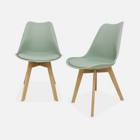 sweeek. Pair of scandi-style dining chairs green L49xD55xH81cm NILS