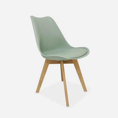 sweeek. Pair of scandi-style dining chairs green L49xD55xH81cm NILS