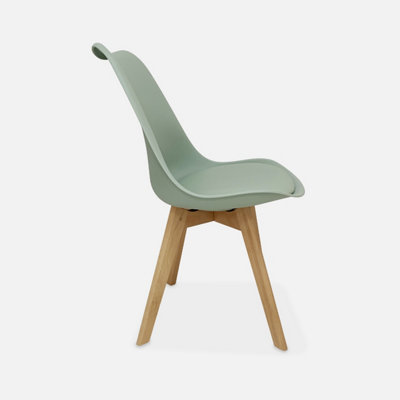 sweeek. Pair of scandi-style dining chairs green L49xD55xH81cm NILS