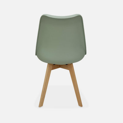 sweeek. Pair of scandi-style dining chairs green L49xD55xH81cm NILS