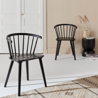 Black wooden spindle online chairs