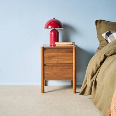 sweeek - Pair of wood decor bedside table 2 drawers Walnut 42x42x55 cm ...