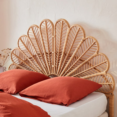 sweeek. Rattan Bohemian Headboard double bed L160 x P6 x H130cm (67kg