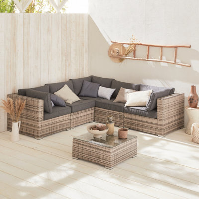 5 seater corner rattan deals garden furniture