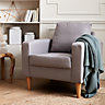 sweeek. Scandi-style armchair with wooden legs - Bjorn - Light Grey
