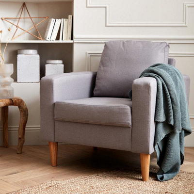 sweeek. Scandi style armchair with wooden legs Bjorn Light