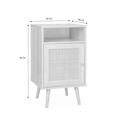 sweeek. Scandi-style bedside table with drawer Boheme Walnut 39x40x70 cm