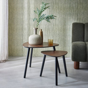 sweeek. Scandinavian nesting tables in MDF Lena Walnut 60x60x48 cm
