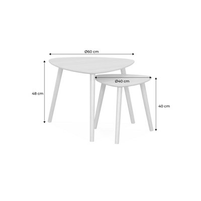 sweeek. Scandinavian nesting tables in MDF Lena Walnut 60x60x48 cm