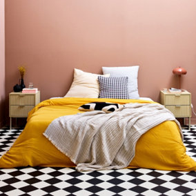 sweeek. Set of 2 bedside tables with wood and metal effect Richmond Natural 40x40x55 cm
