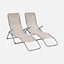 sweeek. Set of 2 textilene sun loungers - 2 positions - Levito - Taupe