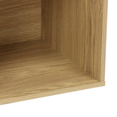 sweeek - Shelf / Bookcase with Light Wood-Effect Finish 4 Compartments W 70 x D 35 x H 70 cm    Kompo