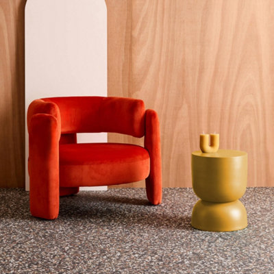 sweeek - Side table end table metal bedside table Diam.32 x H42cm Madi Mustard Yellow 32x32x42 cm