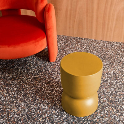 sweeek - Side table end table metal bedside table Diam.32 x H42cm Madi Mustard Yellow 32x32x42 cm