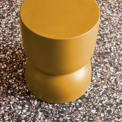 sweeek - Side table end table metal bedside table Diam.32 x H42cm Madi Mustard Yellow 32x32x42 cm
