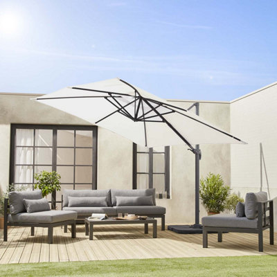 sweeek. Square cantilever parasol 3x3m - Falgos - Off-white at B&Q
