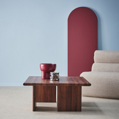 sweeek - Square coffee table Walnut wood effect Tilos 80x80x36 cm