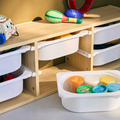 sweeek - Storage unit for children 6 plastic boxes Sora Natural 97 ...