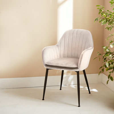 White velvet online armchair