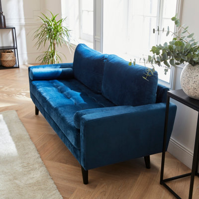 Petrol blue sale velvet sofa