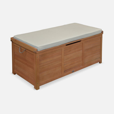 sweeek. Wooden 200L garden storage box Caja Natural 125x60x96 cm