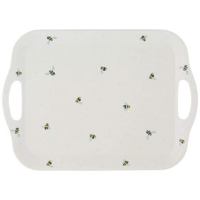 Sweet Bee Bamboo Tray with Handle Small