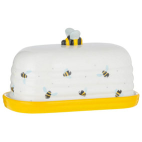 Sweet Bee Ceramic Butter Dish Multicolour