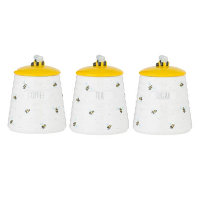 Sweet Bee Tea Coffee Sugar Canister Jars