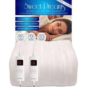Sweet Dreams Electric Blanket Double Bed Size Machine Washable Elasticated Skirt - Overheat Protection