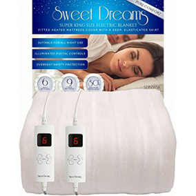 Sweet Dreams Electric Blanket Super King Bed Size Machine Washable Elasticated Skirt - Overheat Safety