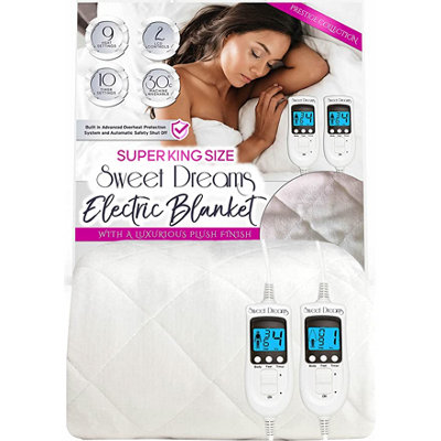 Sweet Dreams Electric Blanket Super King Size Plush Fleece