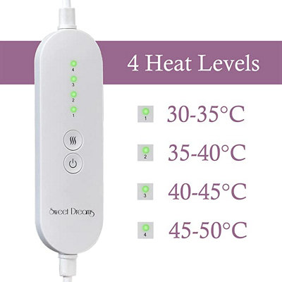 Sweet Dreams Heat Pad with 4 Heat Settings 110W - Luxurious Soft with Auto Shut Off