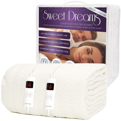 Sweet Dreams Luxury Fleece Electric Blanket King Size, Machine Washable