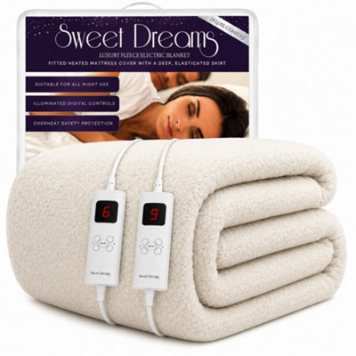 Sweet Dreams Luxury Fleece Electric Blanket Superking Size, Machine ...