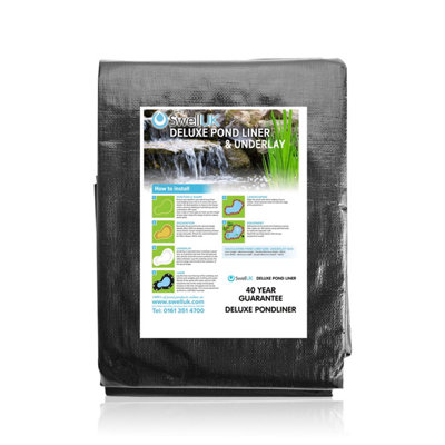 Swell 12x15m 40 Year Guarantee Pond Liner with Free Underlay