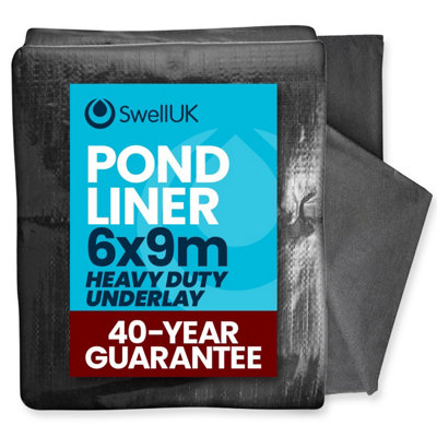 Swell 6x9m 40 Year Guarantee Pond Liner With Heavy Duty Underlay for garden, fish and koi ponds