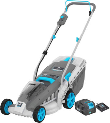 B&q battery lawn online mowers