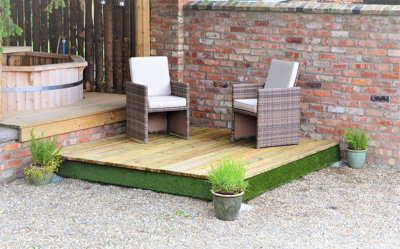 Swift Deck - Self-assembly Garden Decking Kit - 2.4 x 2.4m - includes height adjustable foundations