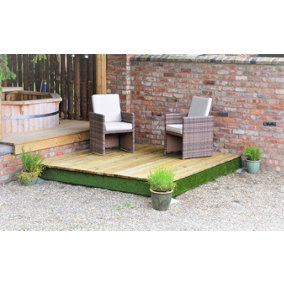 Swift Deck - Self-assembly Garden Decking Kit - 2.4 x 2.4m - includes height adjustable foundations