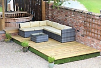 Swift Deck - Self-assembly Garden Decking Kit - 2.4 x 4.7m - includes height adjustable foundations